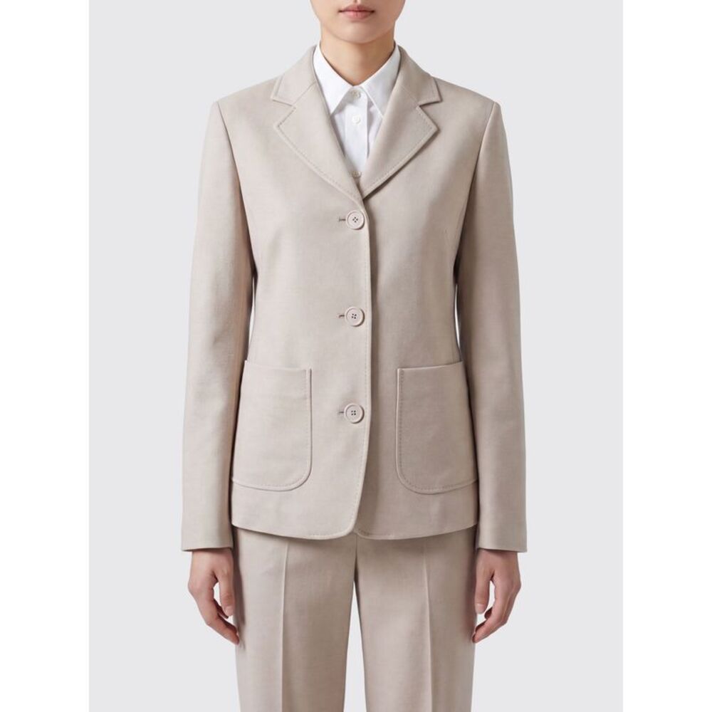 'S Max Mara Women 'S Max Mara Single-Breasted Slim Fit Wool And Cotton Blazer